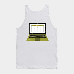 realistic laptop vector illustration display company or scientific report Tank Top